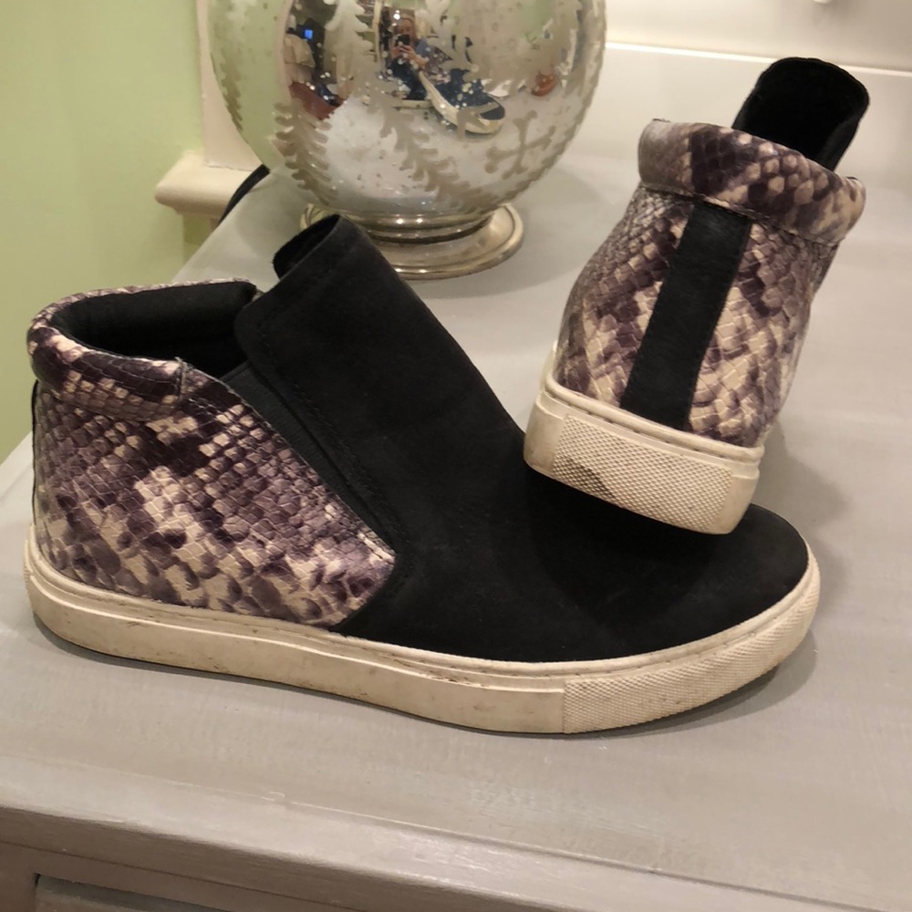 Kenneth Cole black and snakeskin hightop sneakers - Picture 2 of 6